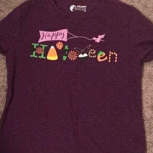 Purple kids happy Halloween tee